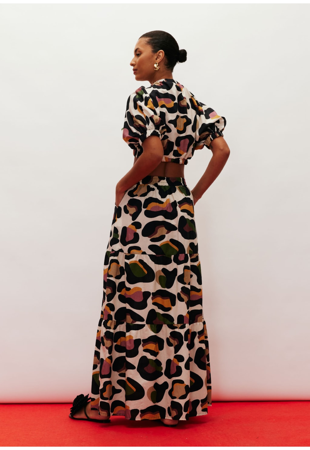 Saia Longa Fenda Estampada Kizumba