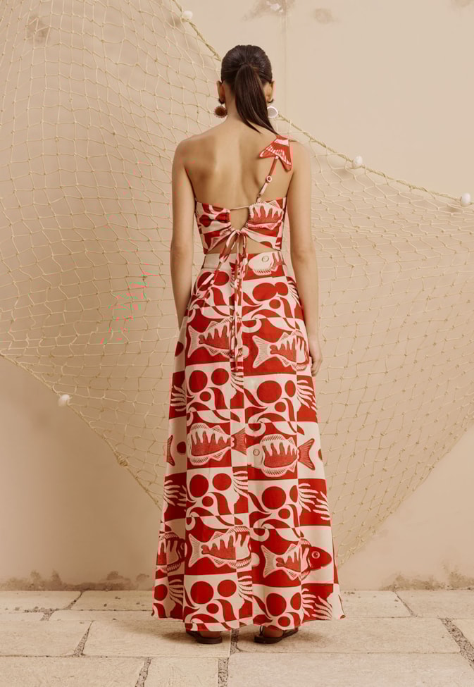 Saia Longa Mullet Estampada Tucunaré