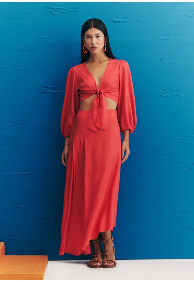 Saia Maxi Midi Assimétrica