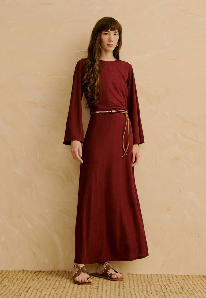 Saia Maxi Midi Canelado Brilho