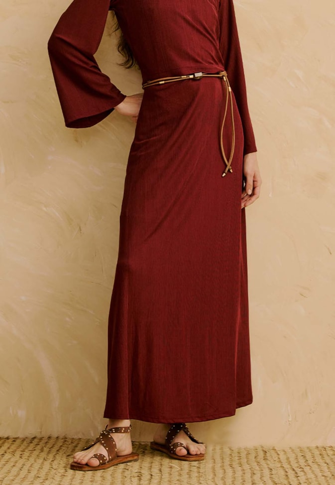 Saia Maxi Midi Canelado Brilho