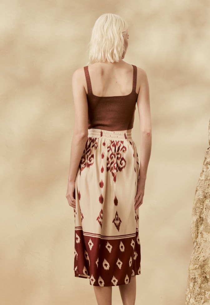 Saia Maxi Midi Estampada La Pacha