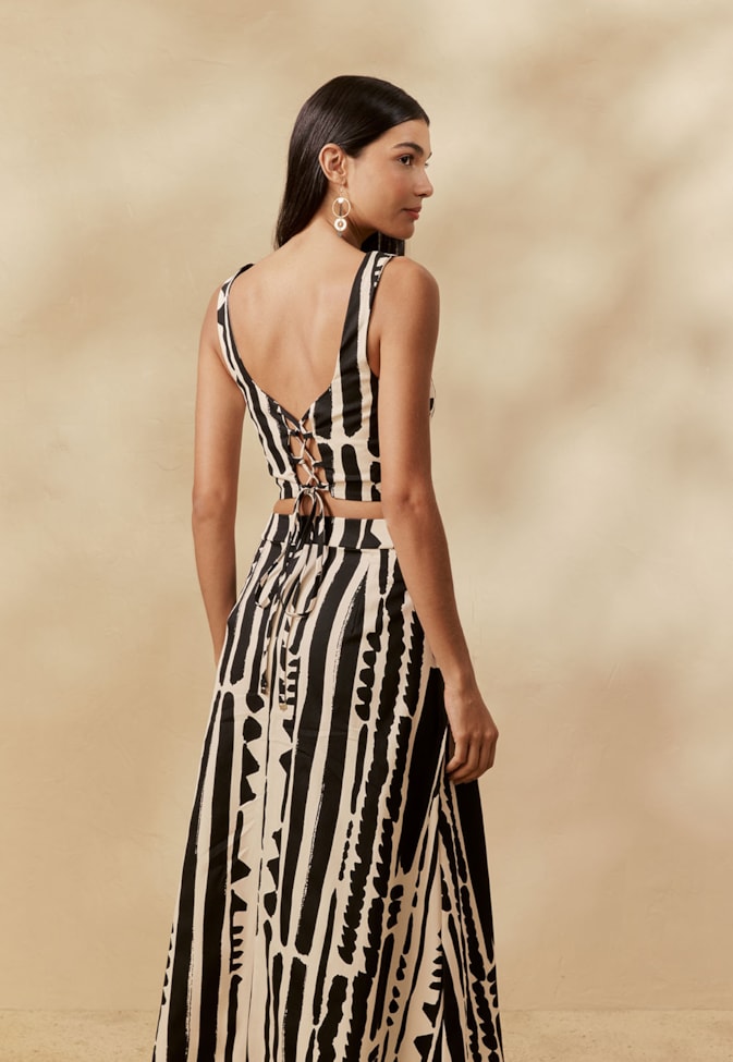 Saia Maxi Midi Estampada Linea