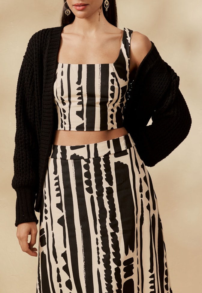 Saia Maxi Midi Estampada Linea