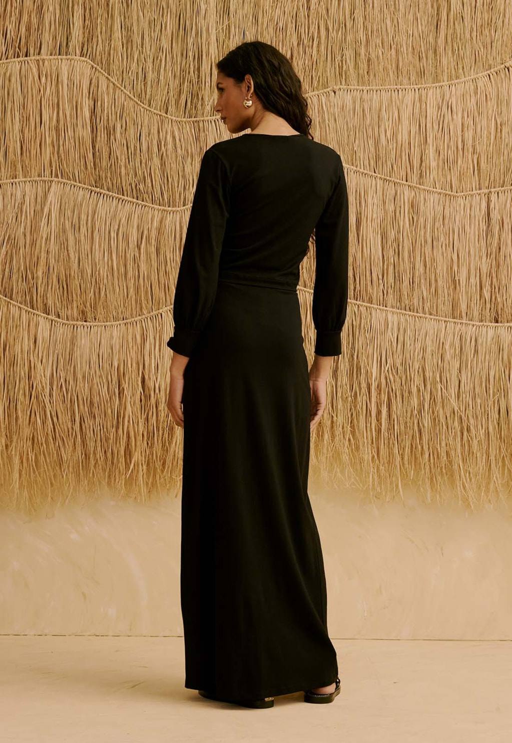 Saia Maxi Midi Lisa com Efeito Drapeado 