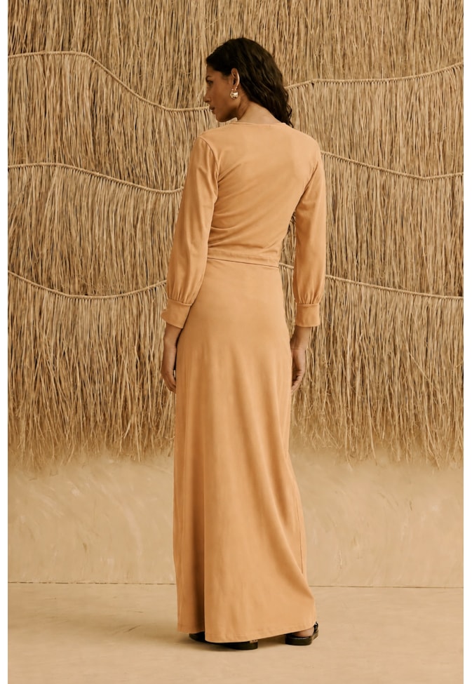 Saia Maxi Midi Lisa com Efeito Drapeado 