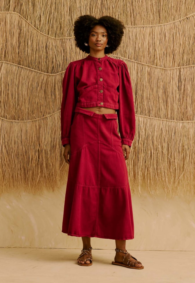 Saia Maxi Midi Lisa Sarja Recortes 