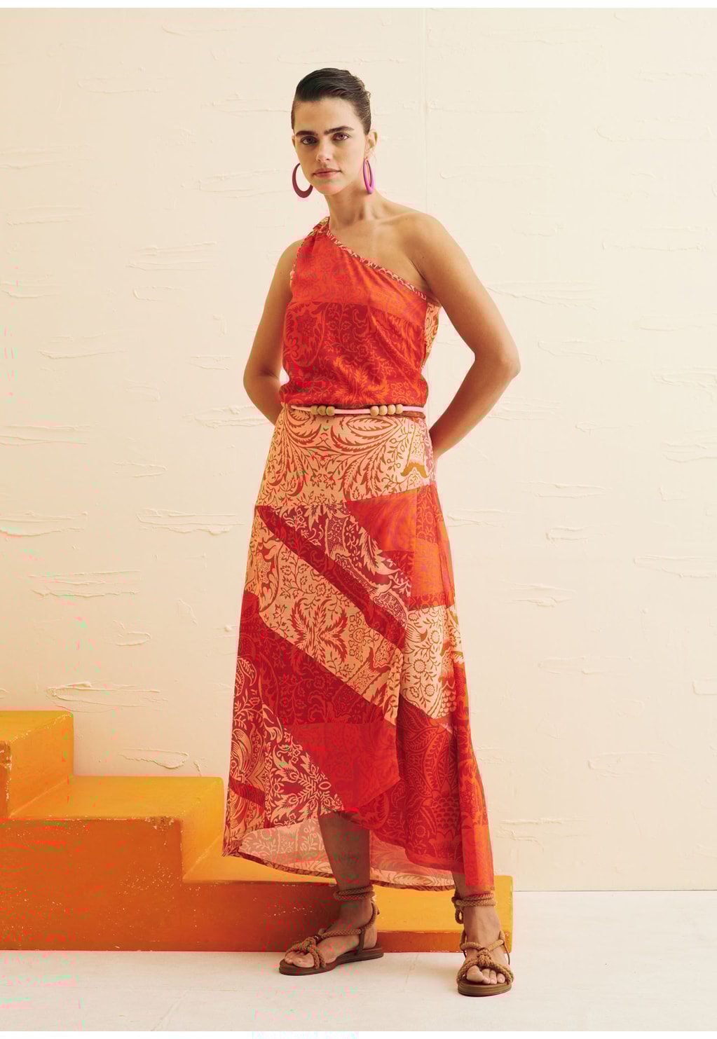 Saia Maxi Midi Pala Assimétrica Estampada Nueva Cáncion