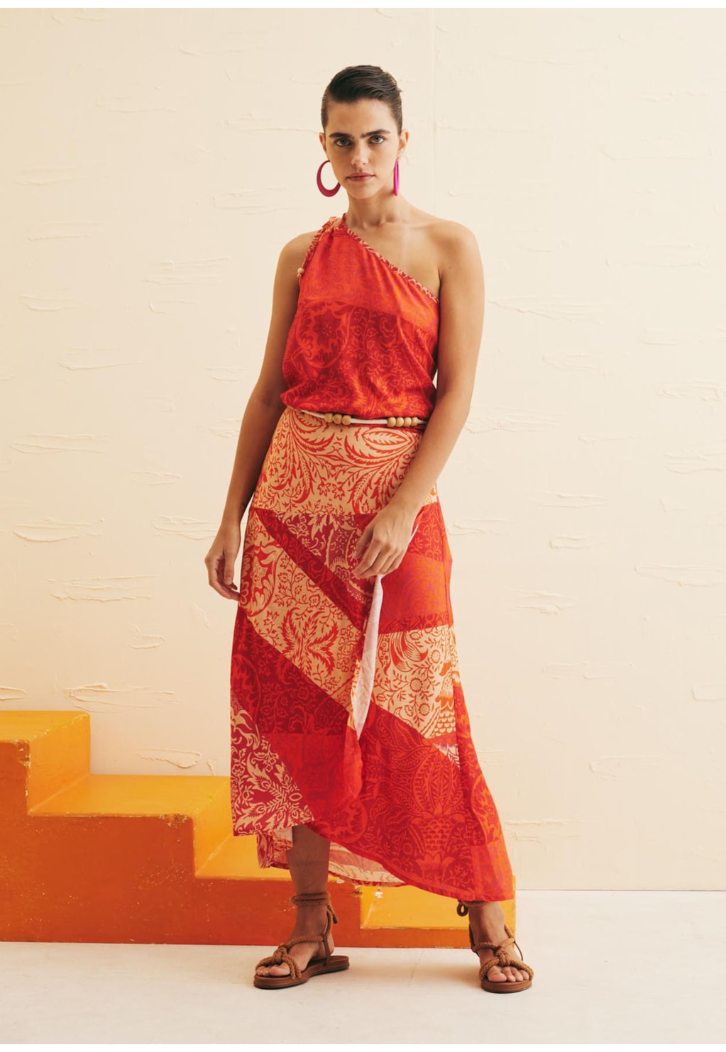 Saia Maxi Midi Pala Assimétrica Estampada Nueva Cáncion