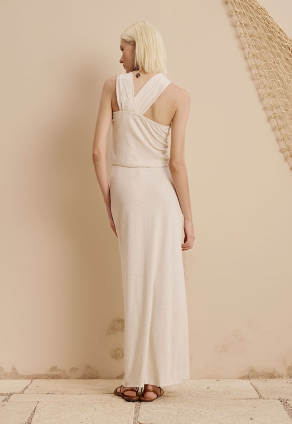 Saia Midi Drapeada Vista Traseira