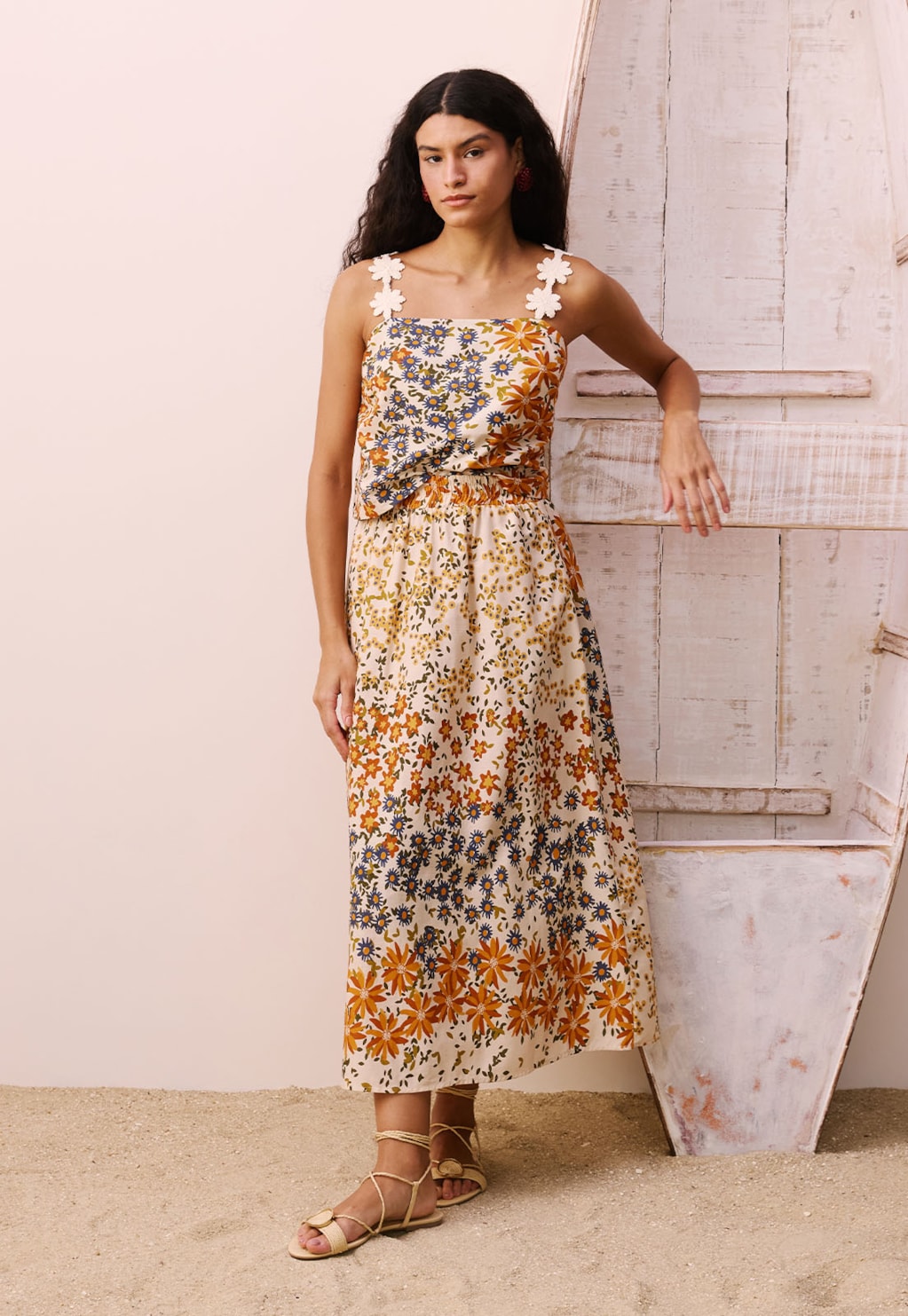 Saia Midi Estampada Jambú