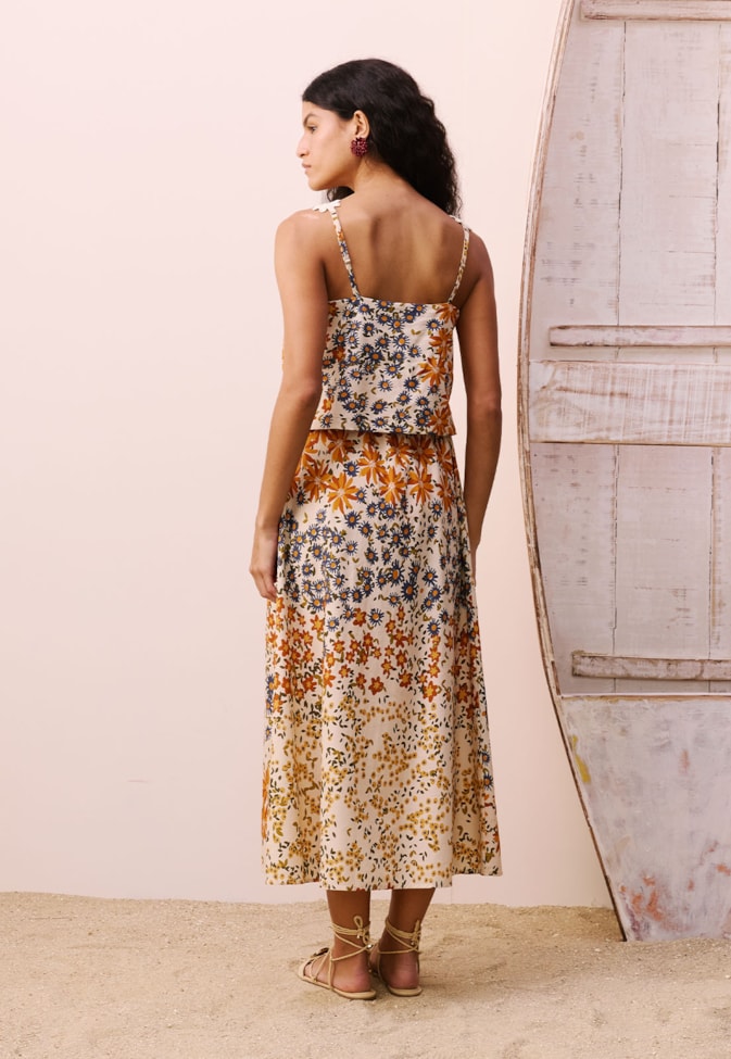 Saia Midi Estampada Jambú