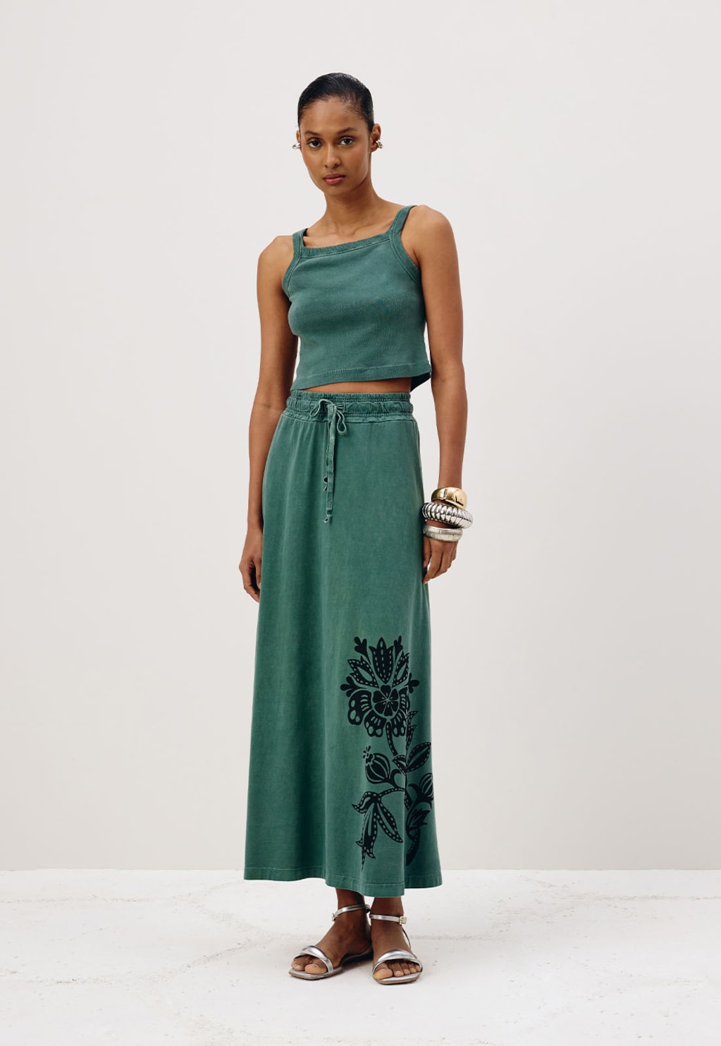 Saia Midi Estonada Silk