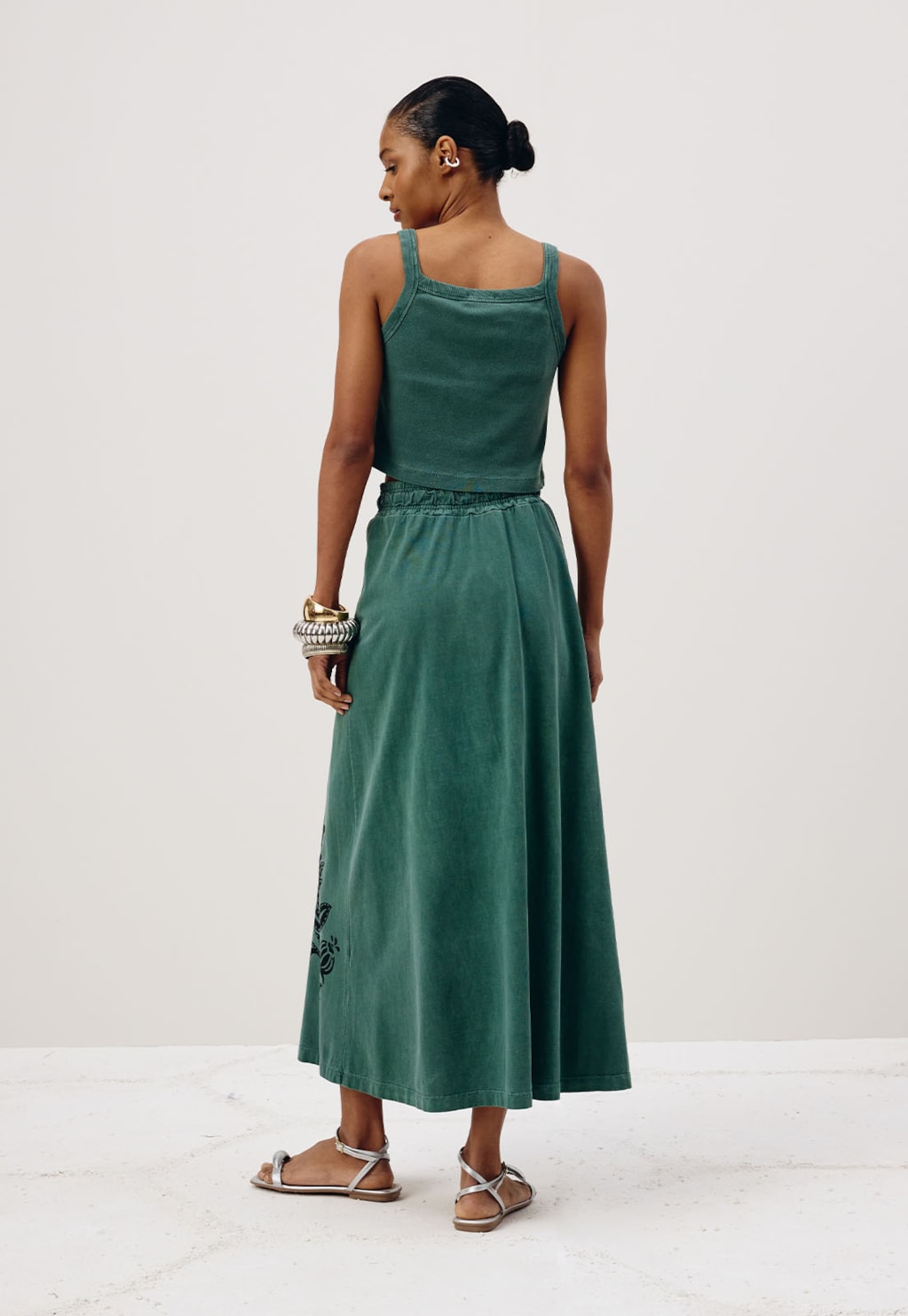 Saia Midi Estonada Silk