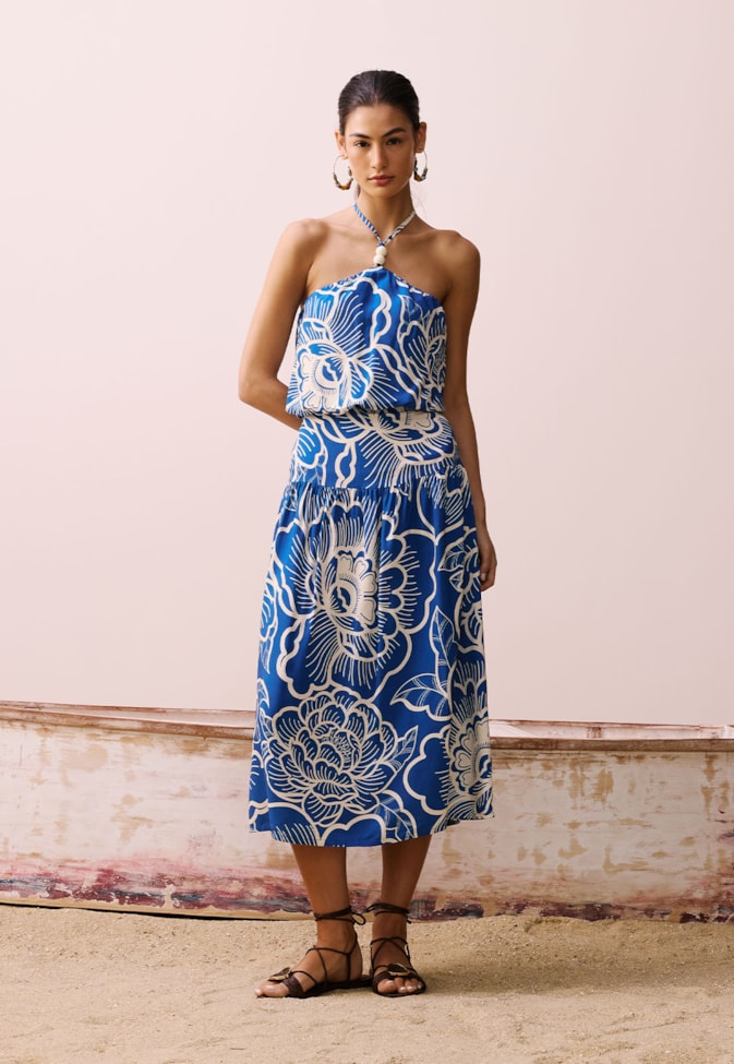 Saia Midi Pala Estampada Cambará