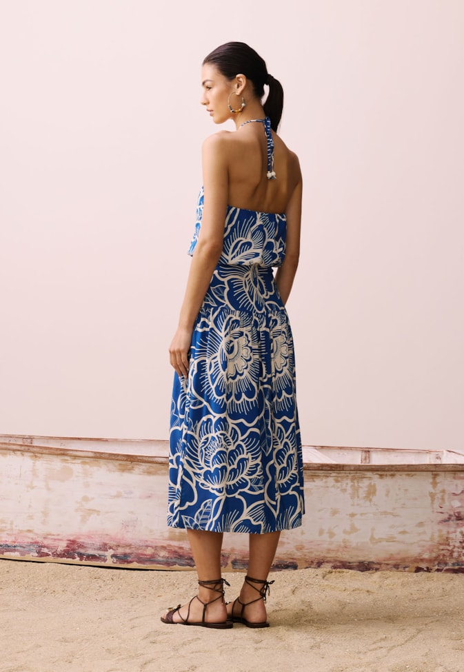 Saia Midi Pala Estampada Cambará