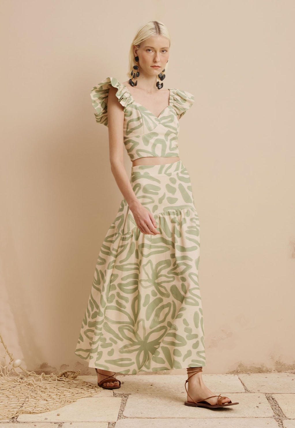 Saia Midi Pala Estampada Jari