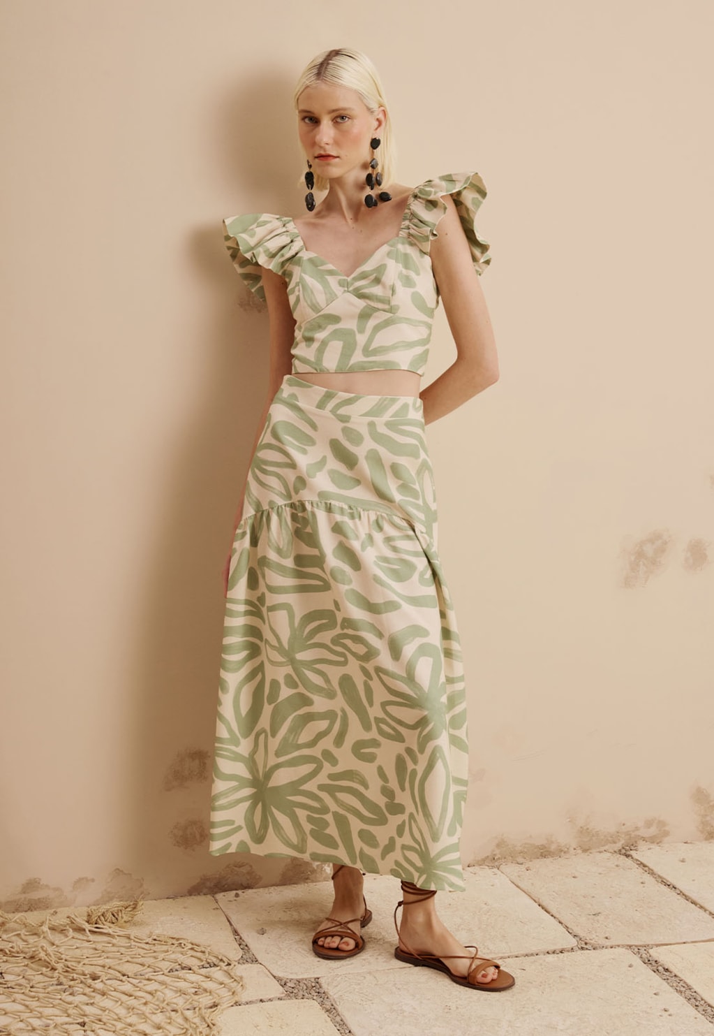 Saia Midi Pala Estampada Jari