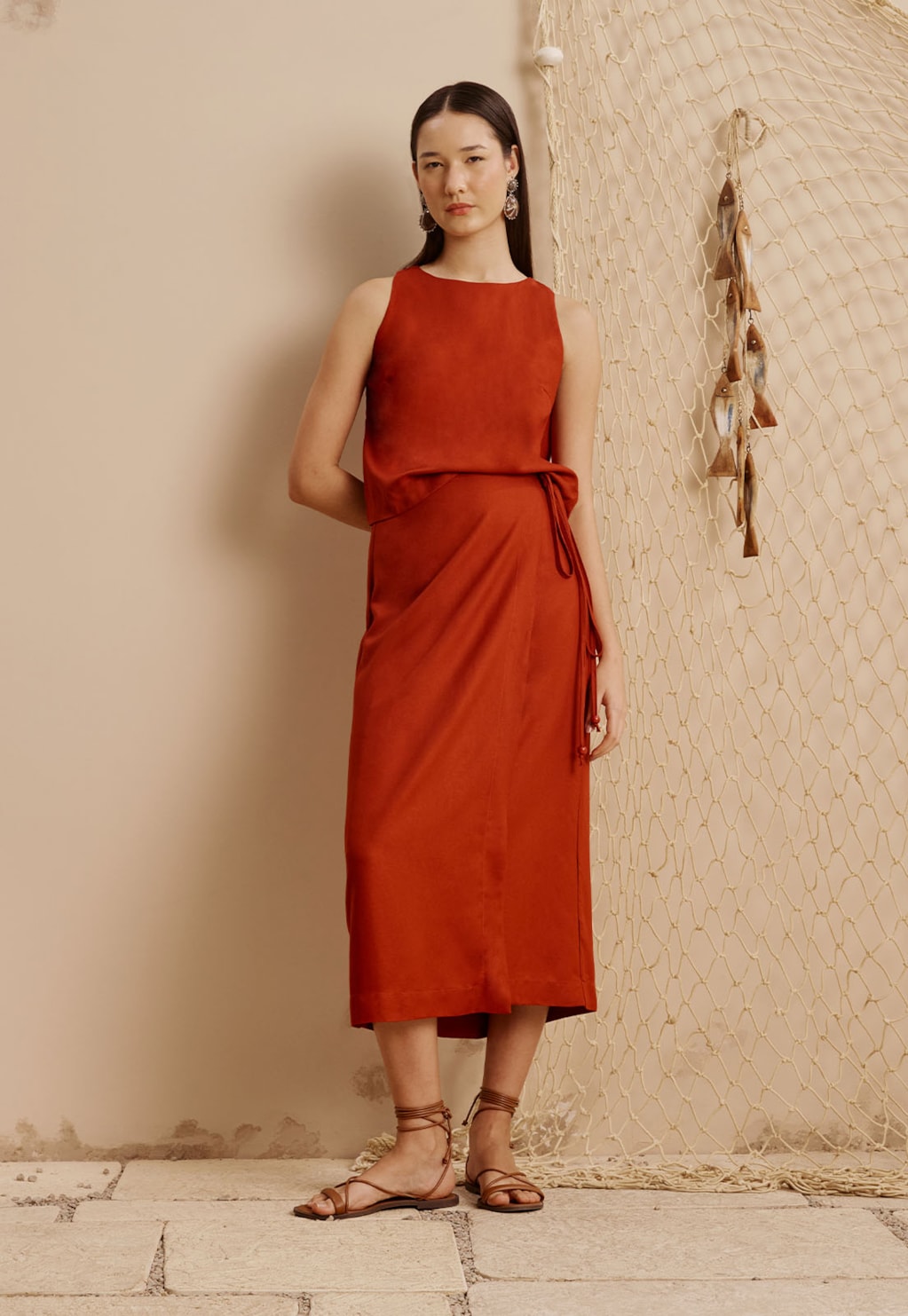 Saia Midi Pareô Lisa