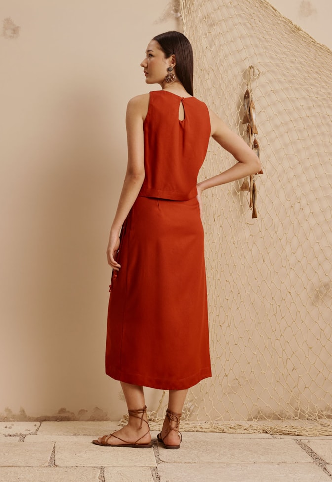 Saia Midi Pareô Lisa