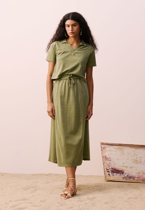 Saia Midi Recortes Vista Frontal