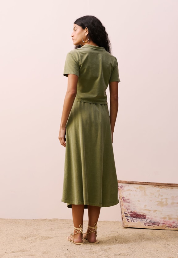 Saia Midi Recortes Vista Traseira