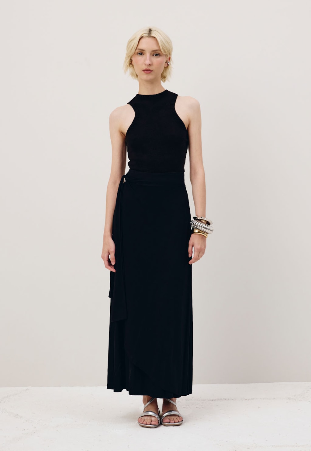 Saia Midi Transpassada Malha