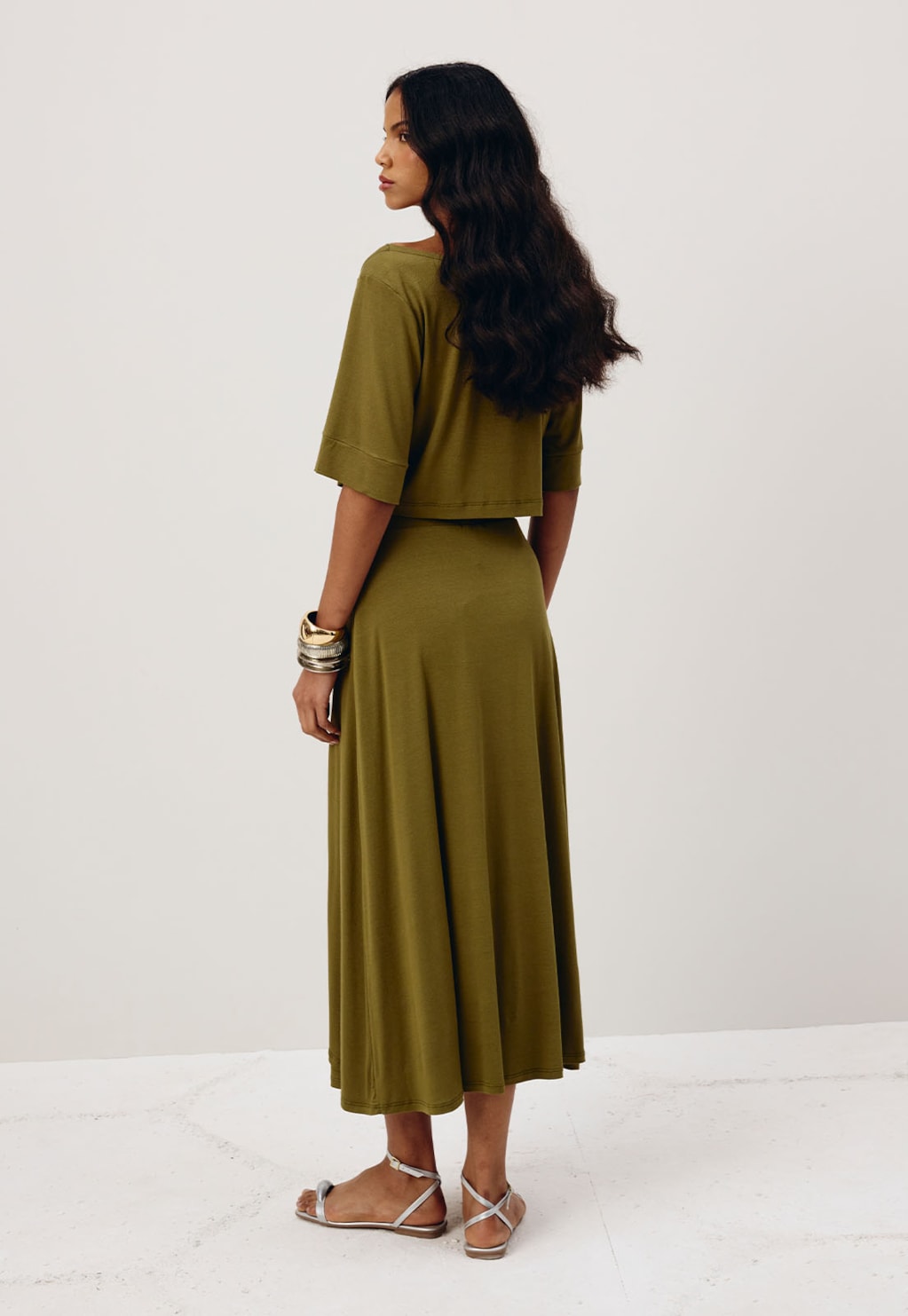 Saia Midi Transpassada Malha