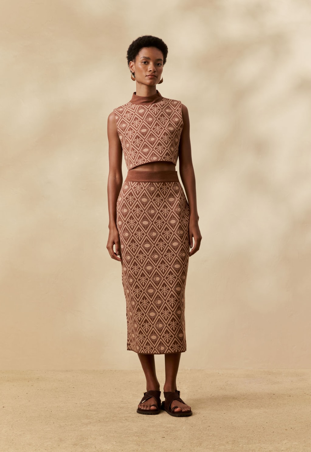 Saia Midi Tricot Jacquard Inti
