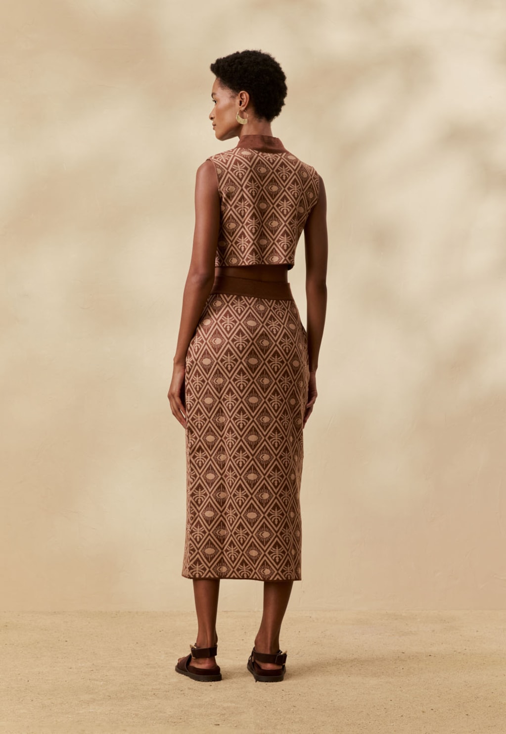 Saia Midi Tricot Jacquard Inti