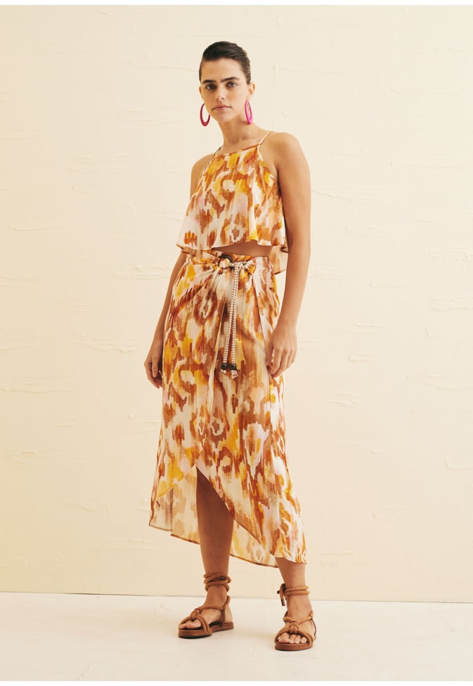 Saia Pareô Estampada Ica