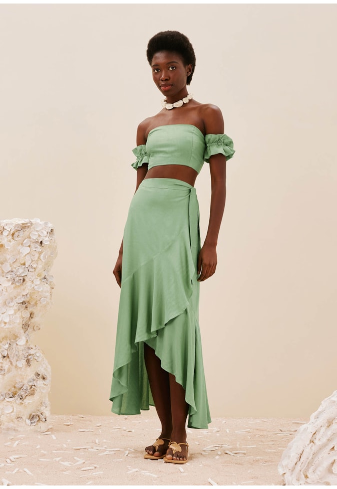 Saia Pareô Tecido Liso