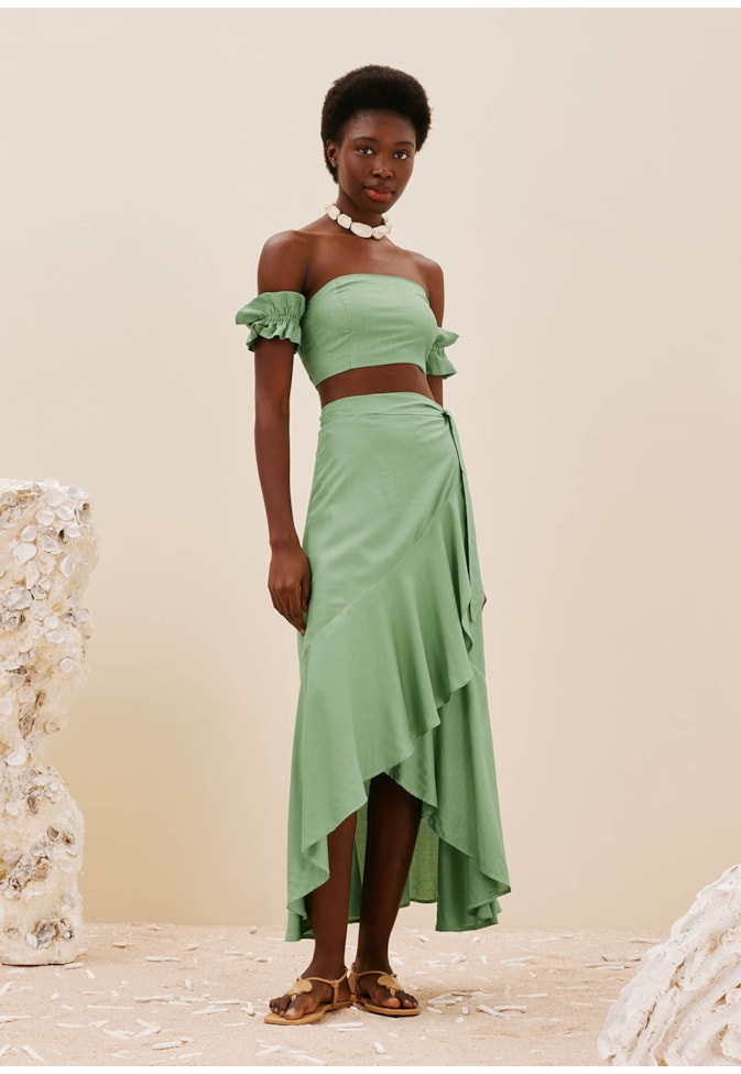 Saia Pareô Tecido Liso