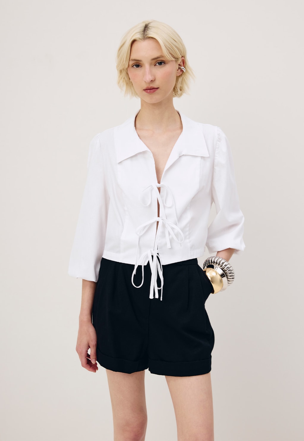 Short Alfaiataria com Pregas