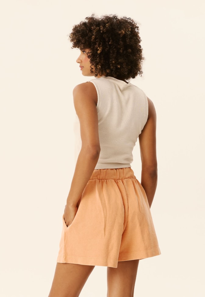 Short com Bolso Moletom Estonado