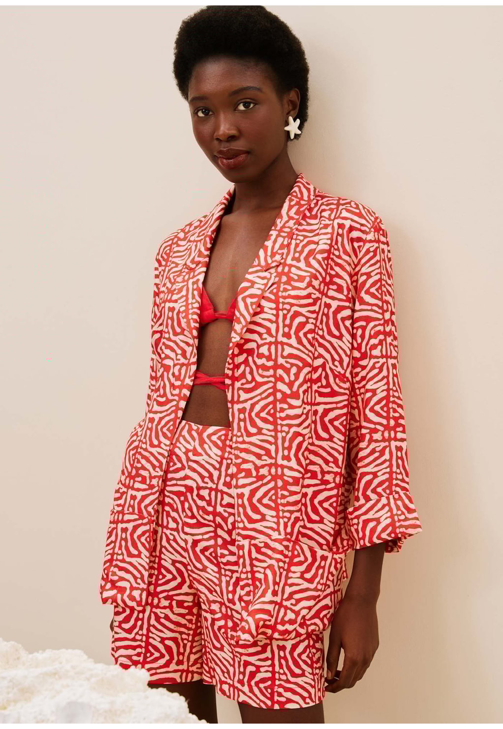 Short Curto Estampado Costas dos Corais