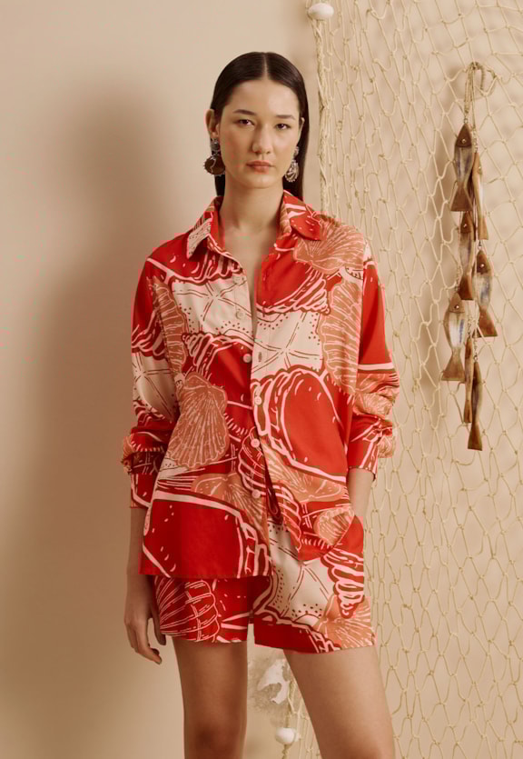 Short Estampado Concha Guajará Vista Frontal