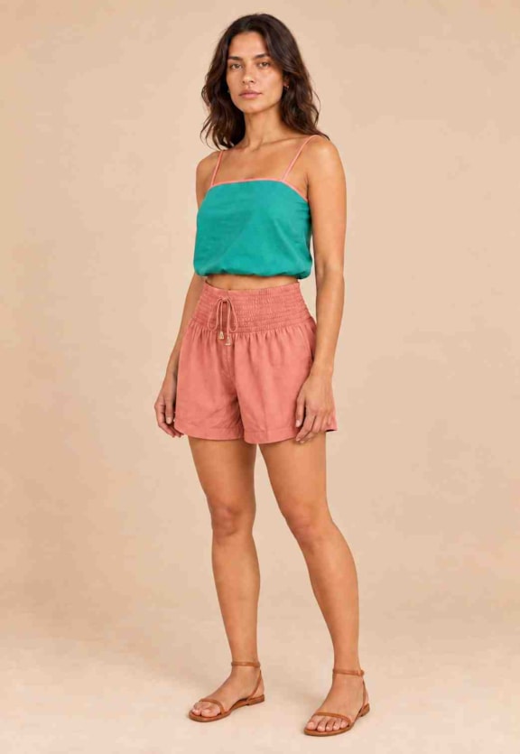 Short Liso Lastex Vista Frontal