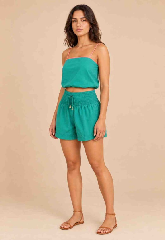 Short Liso Lastex Vista Frontal