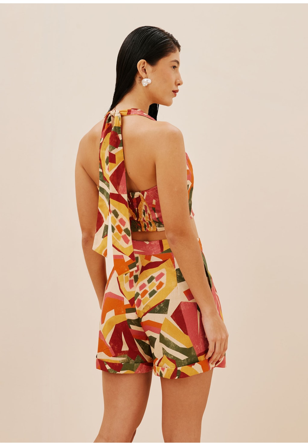 Short Pregas Estampado Ilhéus