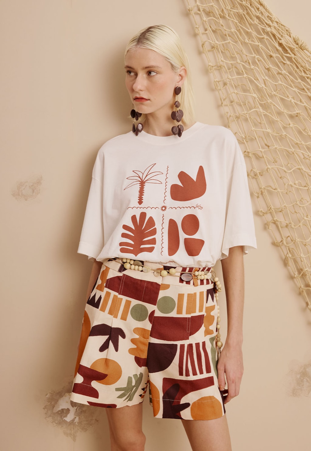 Short Pregas Estampado Ribeirinha