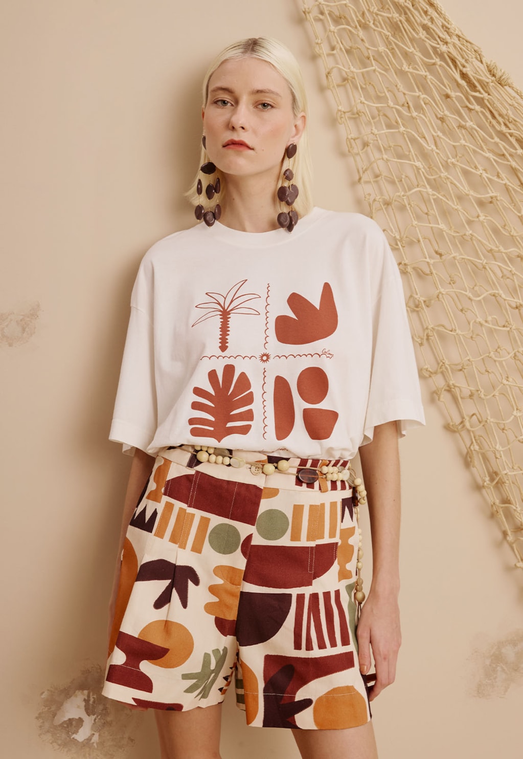 Short Pregas Estampado Ribeirinha