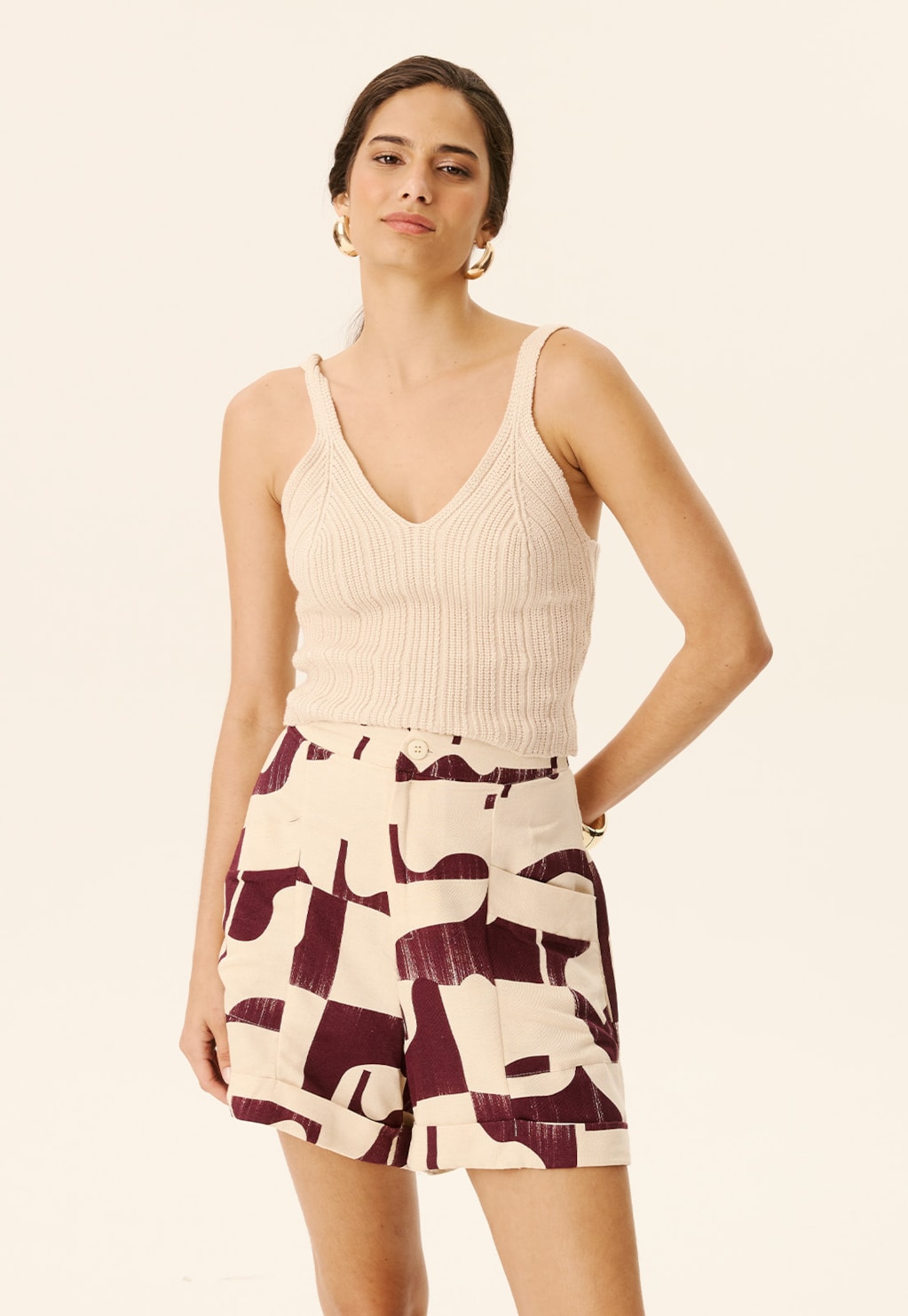 Short Recorte Estampado Puente Del Inca