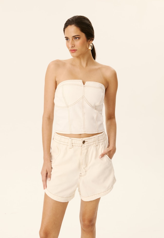 Short Sarja Cós Elástico Sarja