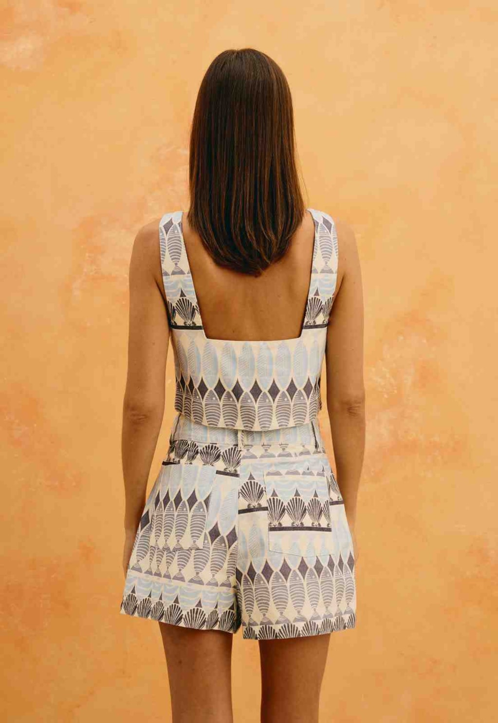 Short Sarja Estampado Del Mar