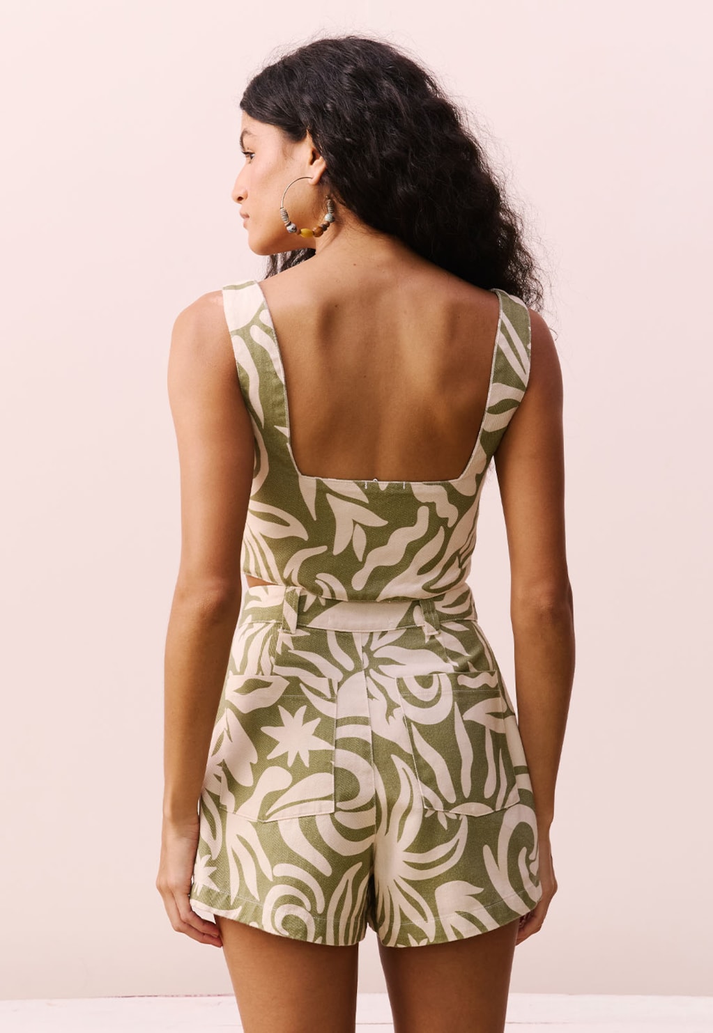 Short Sarja Estampado Pedra do Sol