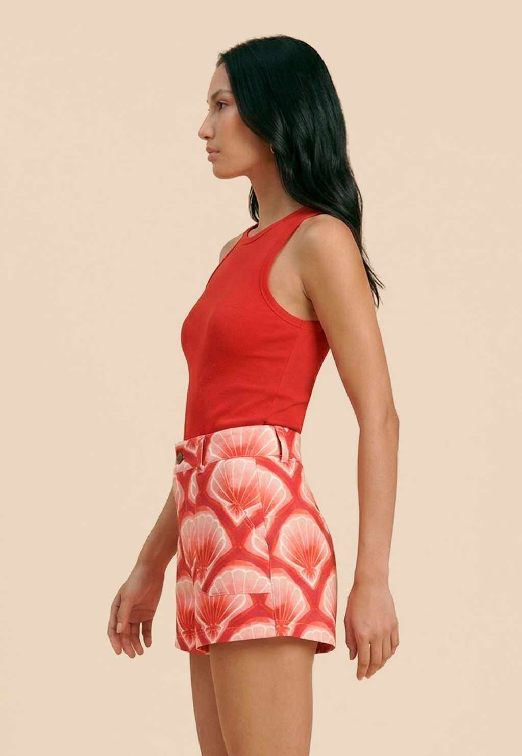 Short Sarja Estampado Pink Beach