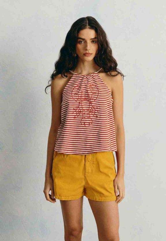 Short Sarja Liso Vista Frontal