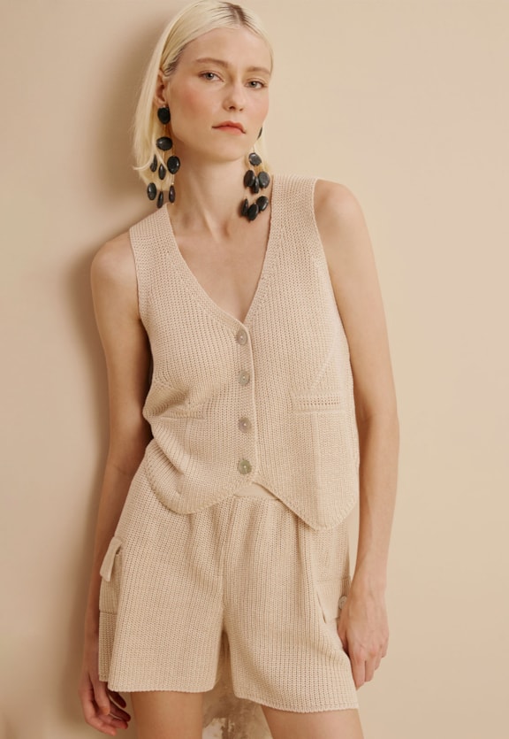 Short Tricot Bolsos Vista Frontal