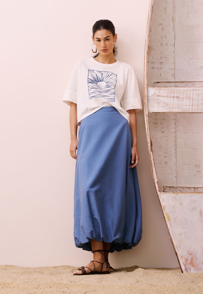 T-shirt Cropped Alongado Silk